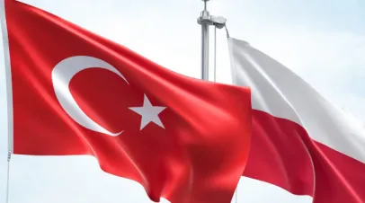 Turkish and Polish flags