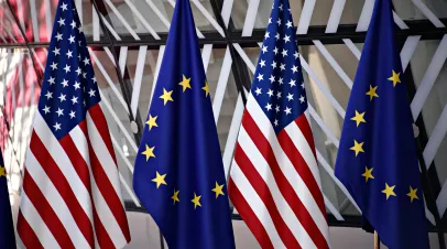 EU and US flags